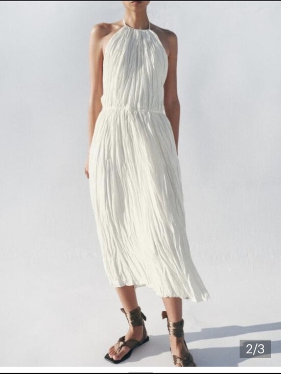 Zara Dresses & Skirts - Zara Pleated Halter Dress S $100
